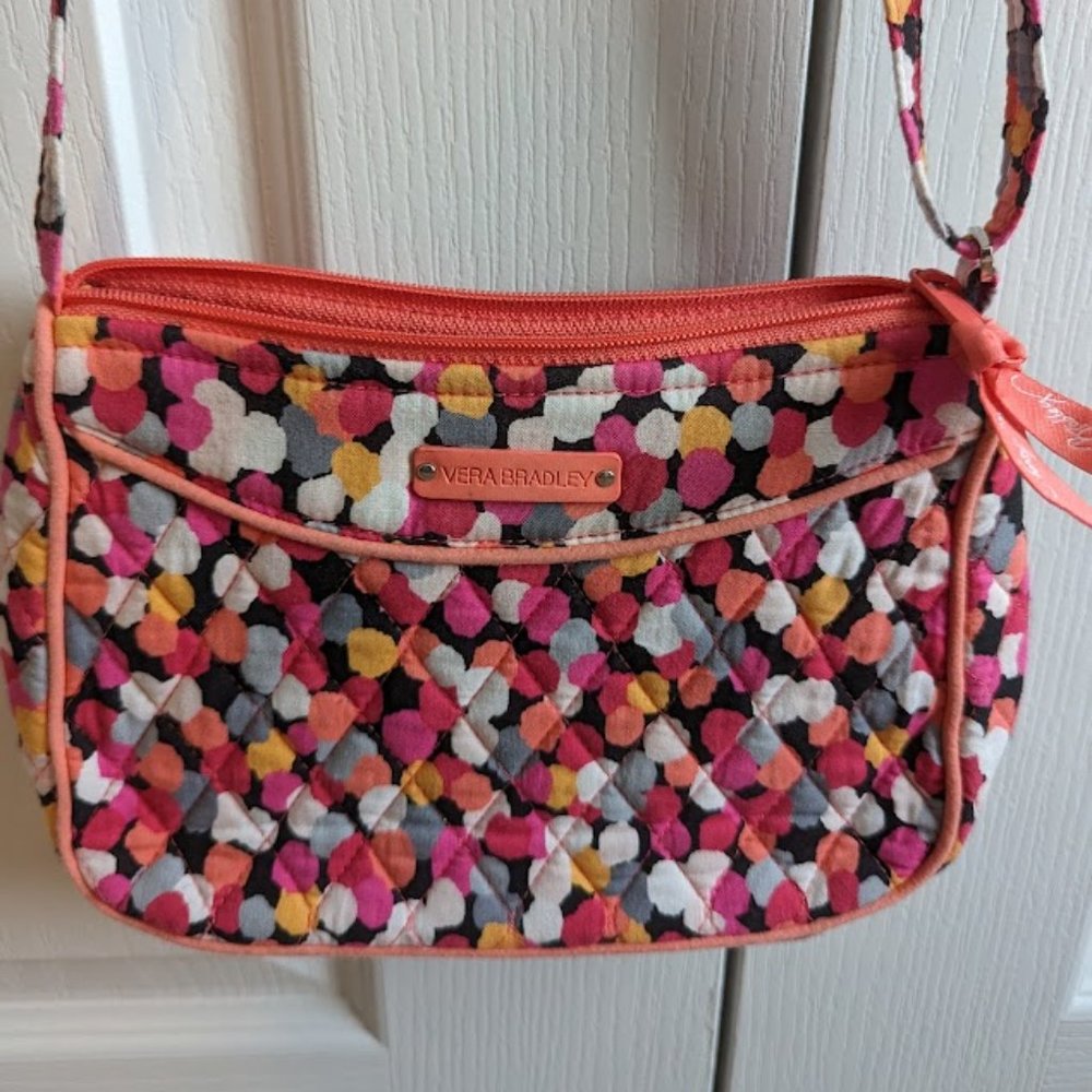 Vera Bradley Little Crossbody Retired Pink Pixie Confetti Bag